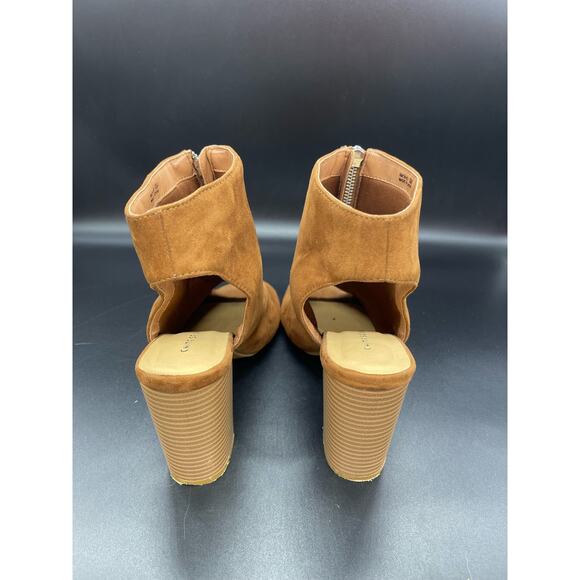 Chinese Laundry Brown Open Toe High Heel Ankle Booties Women’s Size 10 EU 41 - Picture 4 of 8